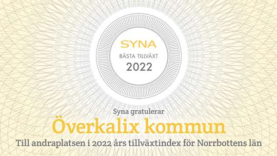 Överkalix kommun i topp för tillväxt i Norrbotten!